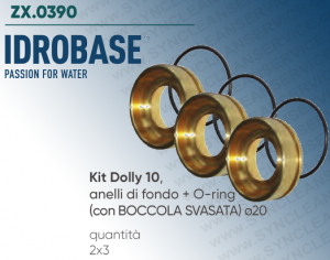 Kit Dolly 10 IDROBASE valido per pompe WS151, WS152, WS171 INTERPUMP composto da boccole + O-ring ø20