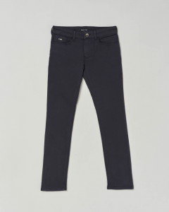 Pantalone blu cinque tasche in gabardina di cotone stretch 10-16 anni