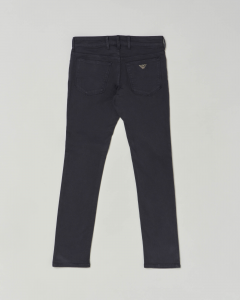 Pantalone blu cinque tasche in gabardina di cotone stretch 10-16 anni
