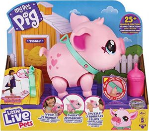 Giochi Preziosi My Pet Pig - Little Live Pets, Piggly Il mio piccolo maialino, animale interattivo che cammina, balla, mangia