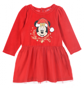 Vestito rosso Natale Minnie bambina da 6 a 24 mesi