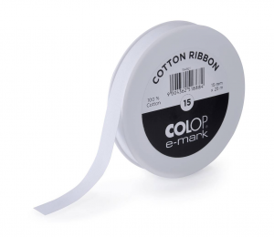 COLOP e-mark nastro cotone bianco 15mm x 25m