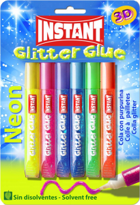 INSTANT colla glitter neon 10,5ml bls - 6 col