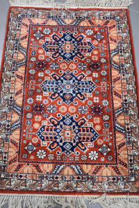 Carpet Blue Red White 76x122 Cm