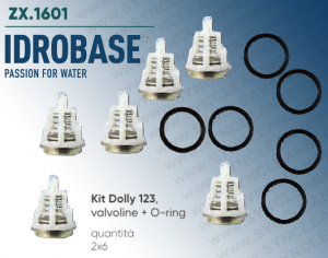 Kit Dolly 123 IDROBASE gültig für Hochdruckreinigerpumpen W958, W959, WW116, INTERPUMP zusammengesetzt Ventile + O-ring