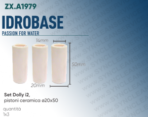 Set Dolly i2 IDROBASE gültig für Hochdruckreinigerpumpen W101, W131, W151 INTERPUMP zusammengesetzt pistoni in ceramica ø20x50x14