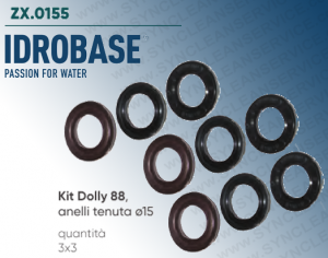 Kit Dolly 88 IDROBASE gültig für Hochdruckreinigerpumpen W950, W954, W955 INTERPUMP zusammengesetzt Dichtungsringe ø15