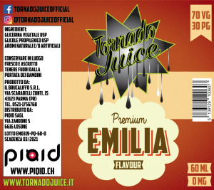 Emilia 60ml - 70/30 - 0 mg/mll - Tornado Juice
