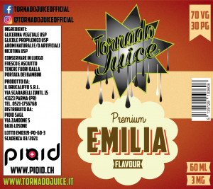 Emilia 60ml - 70/30 - 3 mg/mll - Tornado Juice