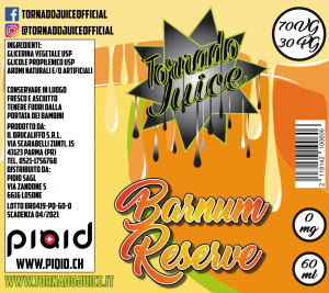 Barnum Reserve 60ml - 70/30 - 0 mg/ml - Tornado Juice