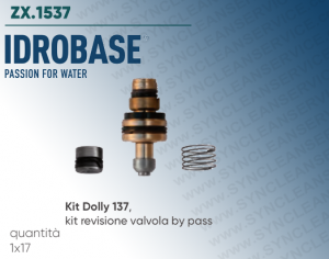 Kit Dolly 137 IDROBASE gültig für Hochdruckreinigerpumpen W130, W140, W150 INTERPUMP zusammengesetzt Revisione Valvola bypass