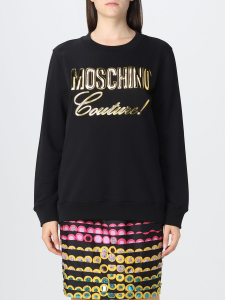 Felpa nera logo davanti Moschino Couture 