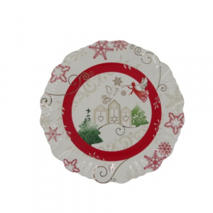 Wald piatto dolce panettone porcellana paesaggio di Natale con angeli