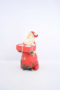 Father Christmas With Two Candles 25 Cm
