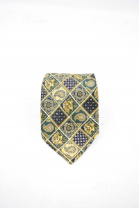 Krawatte Fantasie Quadrat Grün Blau Lancome