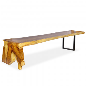 Tavolo in legno di suarn con gamba radica e ferro #CH17