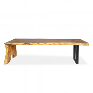  Tavolo in legno di suarn con gamba radica e ferro #CH19