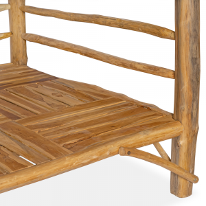 Letto a baldacchino / Daybed in legno di teak compreso di tende e cuscini 