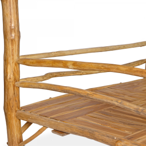 Letto a baldacchino / Daybed in legno di teak compreso di tende e cuscini #1173ID3500