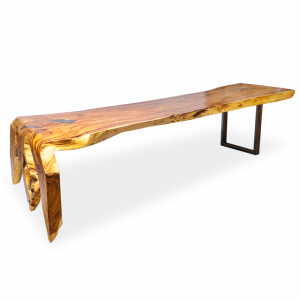  Tavolo #CH47 in legno di suarn con resina gamba radica e ferro #1235ID6850