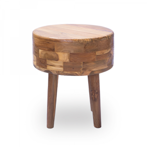 Tavolino / Sgabellino in legno di teak mosaico 