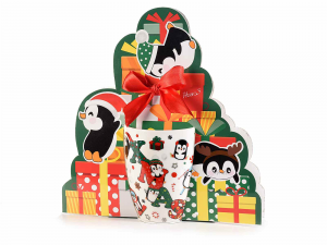 Tazza natalizia in porcellana Pinguino in confezione regalo-2