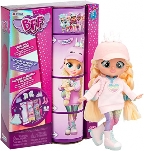 IMC Toys BFF BY CRY BABIES Stella, Bambola alla Moda da Collezione con Capelli Lunghi