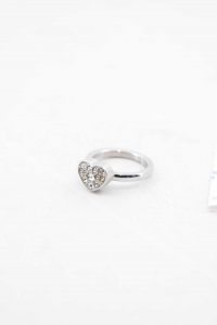 Steel Ring Brosway With Zircons Shape Of Heart