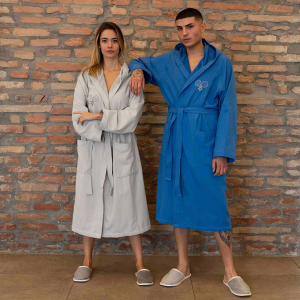 Padel Embroidered Sport Bathrobe - Electric Blue
