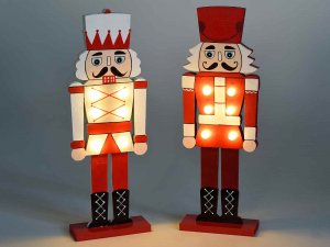 Schiaccianoci in legno colorato con luci led