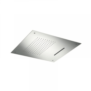 Overhead shower 2 jets 380 x 380 mm ceiling mounted Inox Collection Cristina Rubinetterie