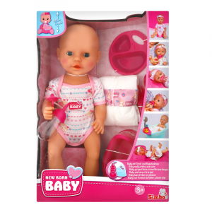 New Born Baby - Bambolotto di 38cm, con vestitini e accessori