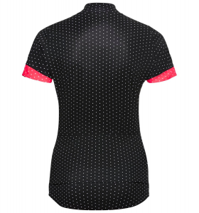 Odlo - STAND/UP COLLAR S/S FULL ZIP ESSENTIAL O BLACK / PARADISE PINK