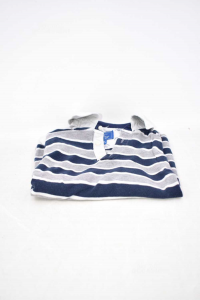 T-shirt Baby Fray Grey Lines Blue Size 8 Years