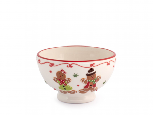 Ciotolina Gingerbread In Ceramica Decorata Cm14