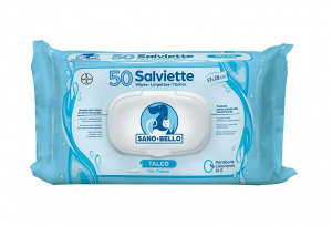 Elanco - Salviette Detergenti Sano e Bello - Profumazione Talco- 50 pezzi
