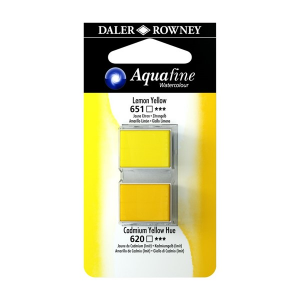 001 aquafine watercolour 2 x 1/2 godet giallo limone/giallo di cadmio
