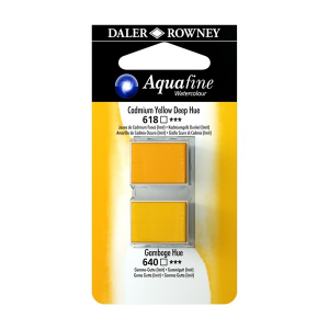 002 aquafine watercolour 2 x 1/2 godet giallo cadmio scuro/gomma gutta