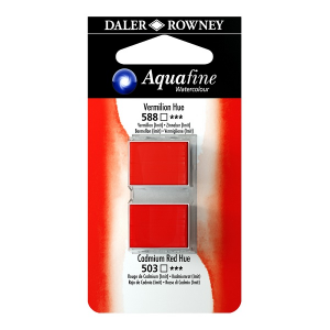 004 aquafine watercolour 2 x 1/2 godet rosso vermiglione/rosso di cadmio