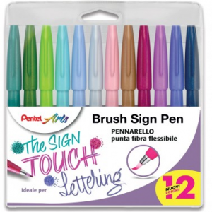 pentel brush sign pen set 12 colori set 1