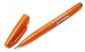pentel fude touch brush sign pen ARANCIO punta fibra a pennello