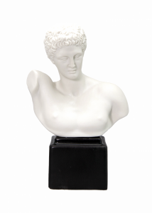 PORCELLANE SBORDONE - Busto Ermes in porcellana bianca e base colorata.
