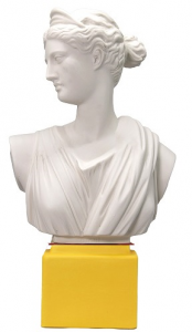 PORCELLANE SBORDONE - Busto Diana in porcellana bianca con base colorata