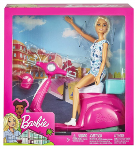 BARBIE SCOOTER CON BAMBOLA GBK85 MATTEL TOYS