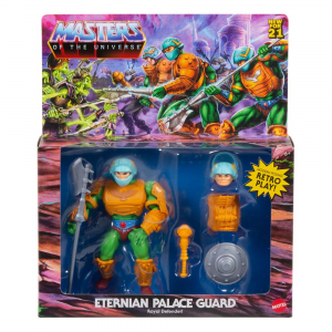 *IMPORT* Masters of the Universe ORIGINS Exclusive: ETERNIA PALACE GUARD Deluxe Pack by Mattel 2021
