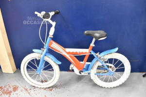 Bicicleta Blanco Azul Rojo Con Rotelline