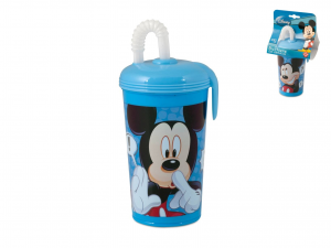 Bicchiere Polipropilene Disney  Mickey Con Cannuccia Ml 450