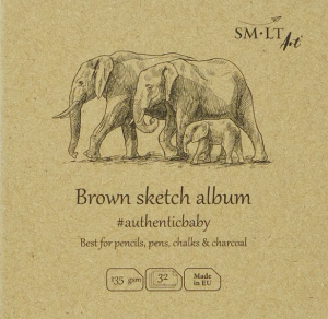 sm-lt black brown sketch album 9x9 cm 135 gr 32 fogli