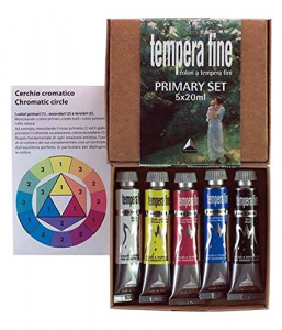 tempera fine primary set confezione 5 colori primari