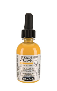 225 akademie acryl ink 50 ml giallo cromo colore acrilico liquido schmincke